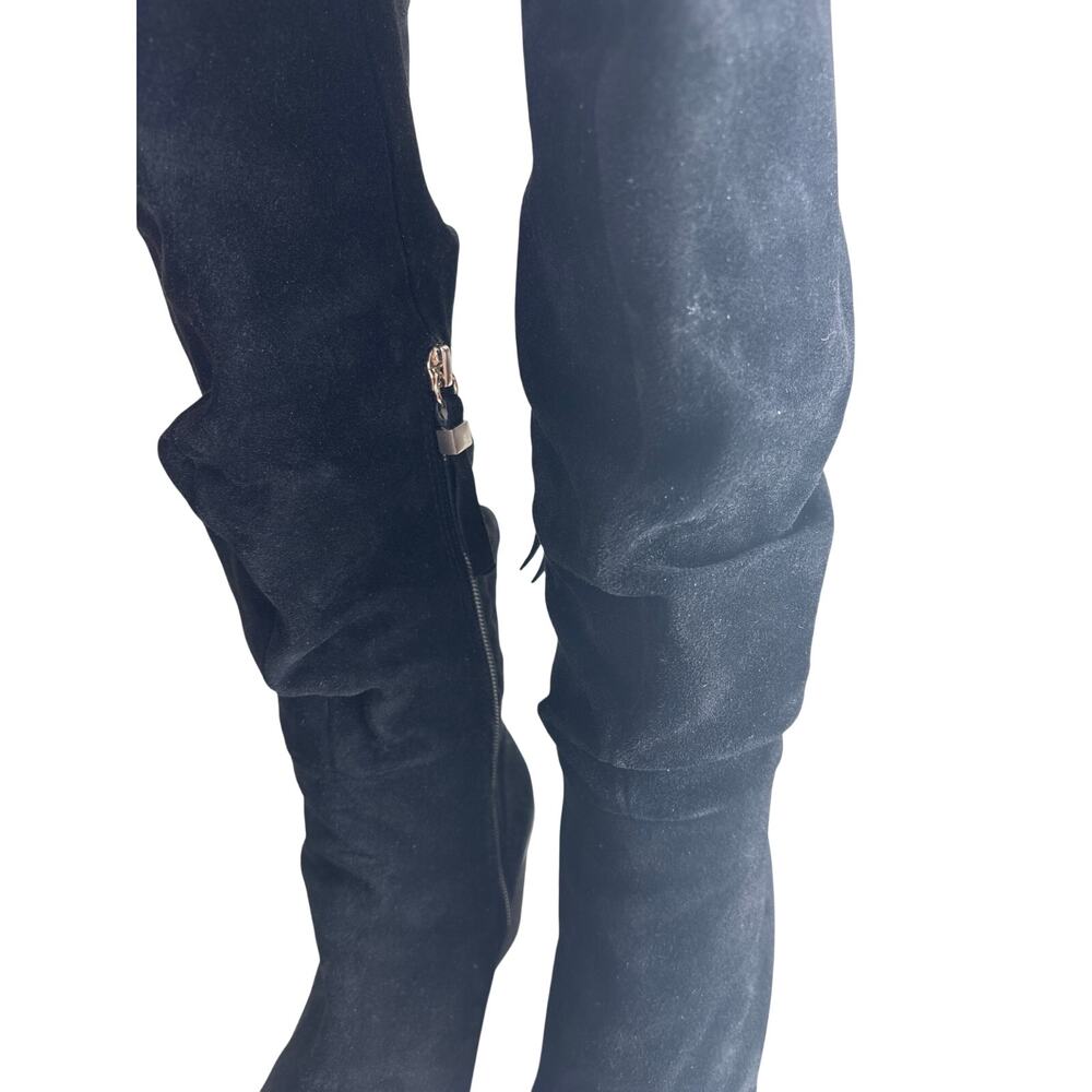 OTK Black Suede Slouchy Over the Knee Boots Comfort Dr. Scholl’s Message Sz. 6.5 - Picture 7 of 12